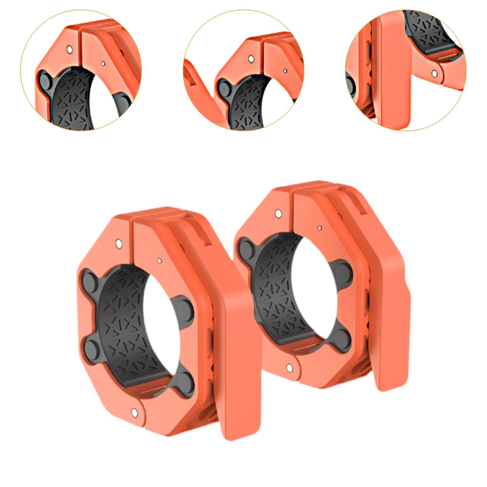 2 Pieces Barbell Collars Barbell Lock Collar Clips for Home Gym Dumbbell Bar Orange