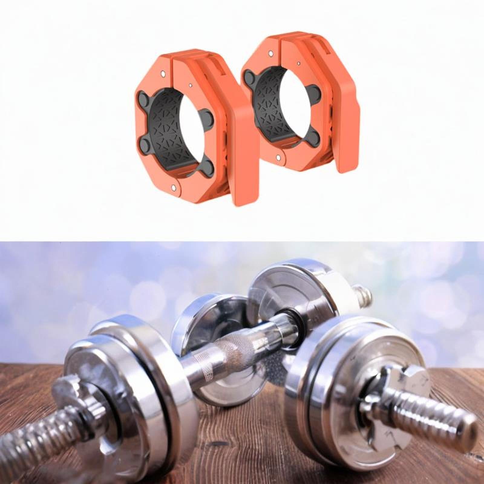 2 Pieces Barbell Collars Barbell Lock Collar Clips for Home Gym Dumbbell Bar Orange
