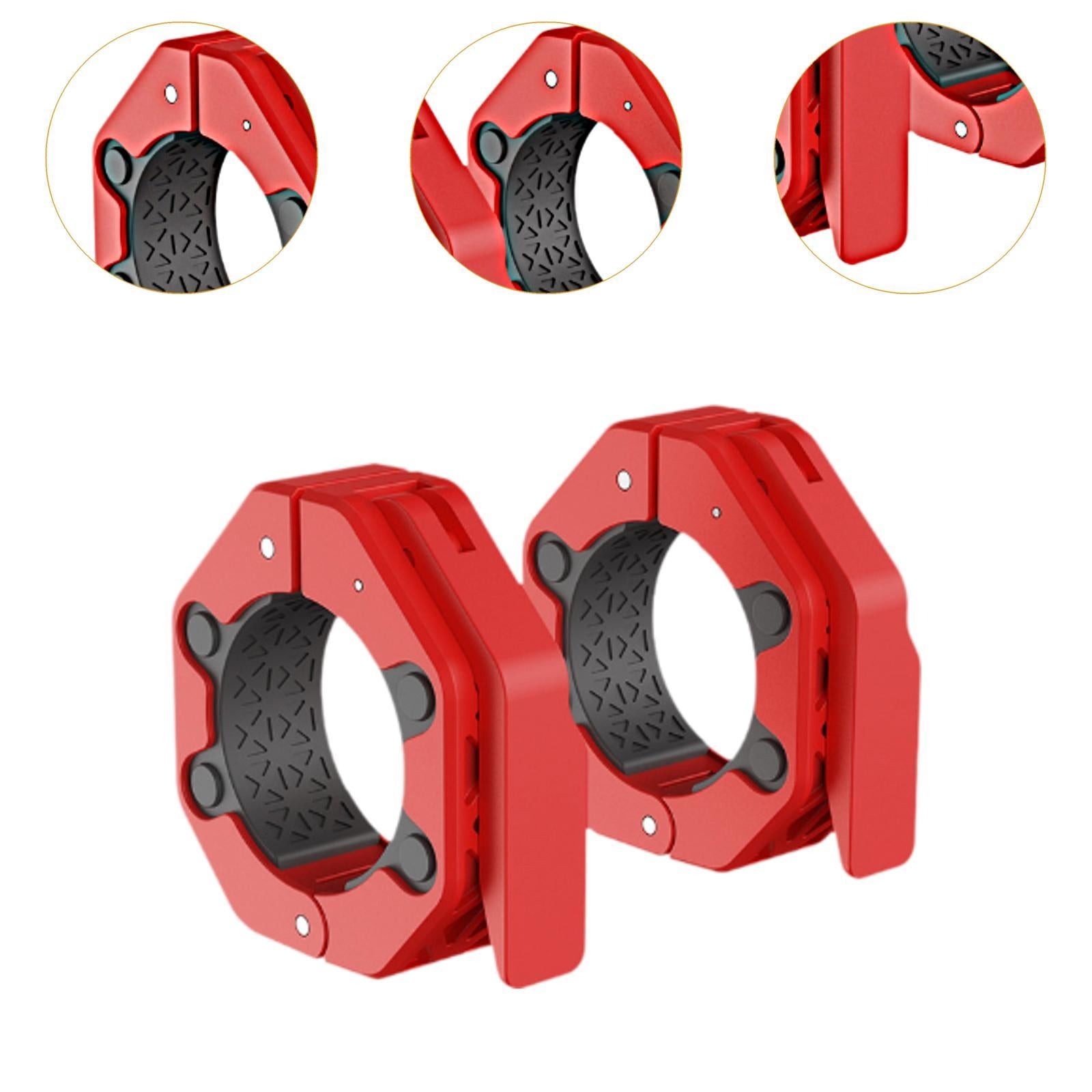 2 Pieces Barbell Collars Barbell Lock Collar Clips for Home Gym Dumbbell Bar Red