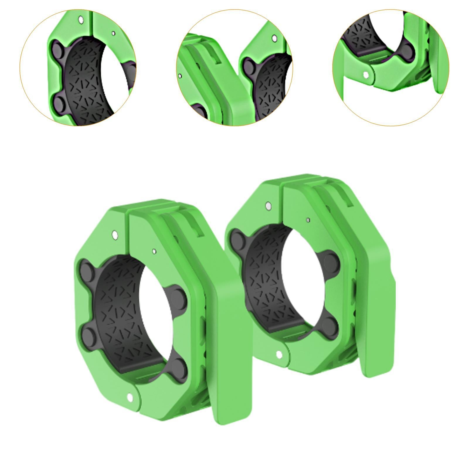 2 Pieces Barbell Collars Barbell Lock Collar Clips for Home Gym Dumbbell Bar Green