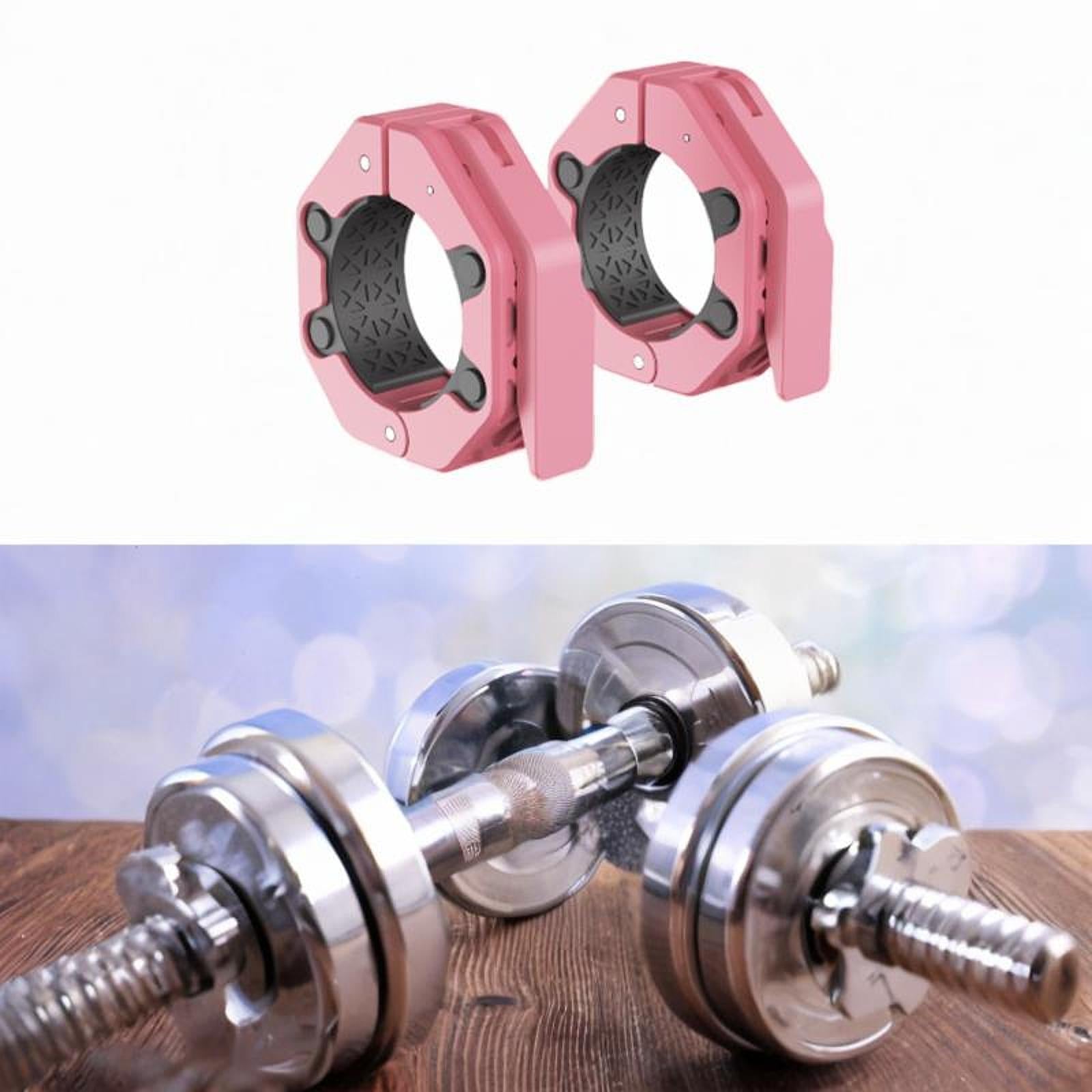2 Pieces Barbell Collars Barbell Lock Collar Clips for Home Gym Dumbbell Bar Pink