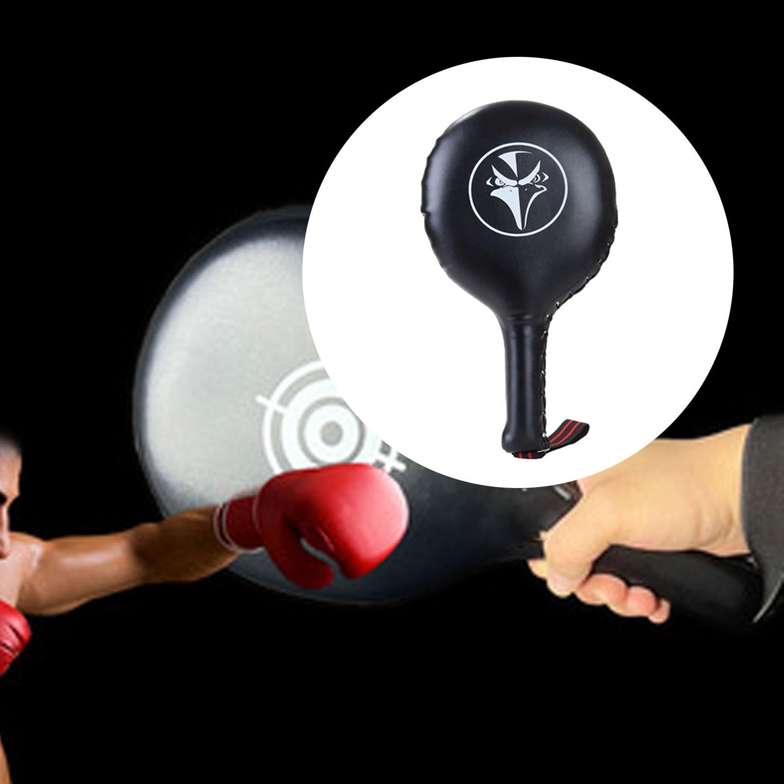 Boxing Target Paddle Punching and Striking Pad for Muay Thai Fitness Workout Black White