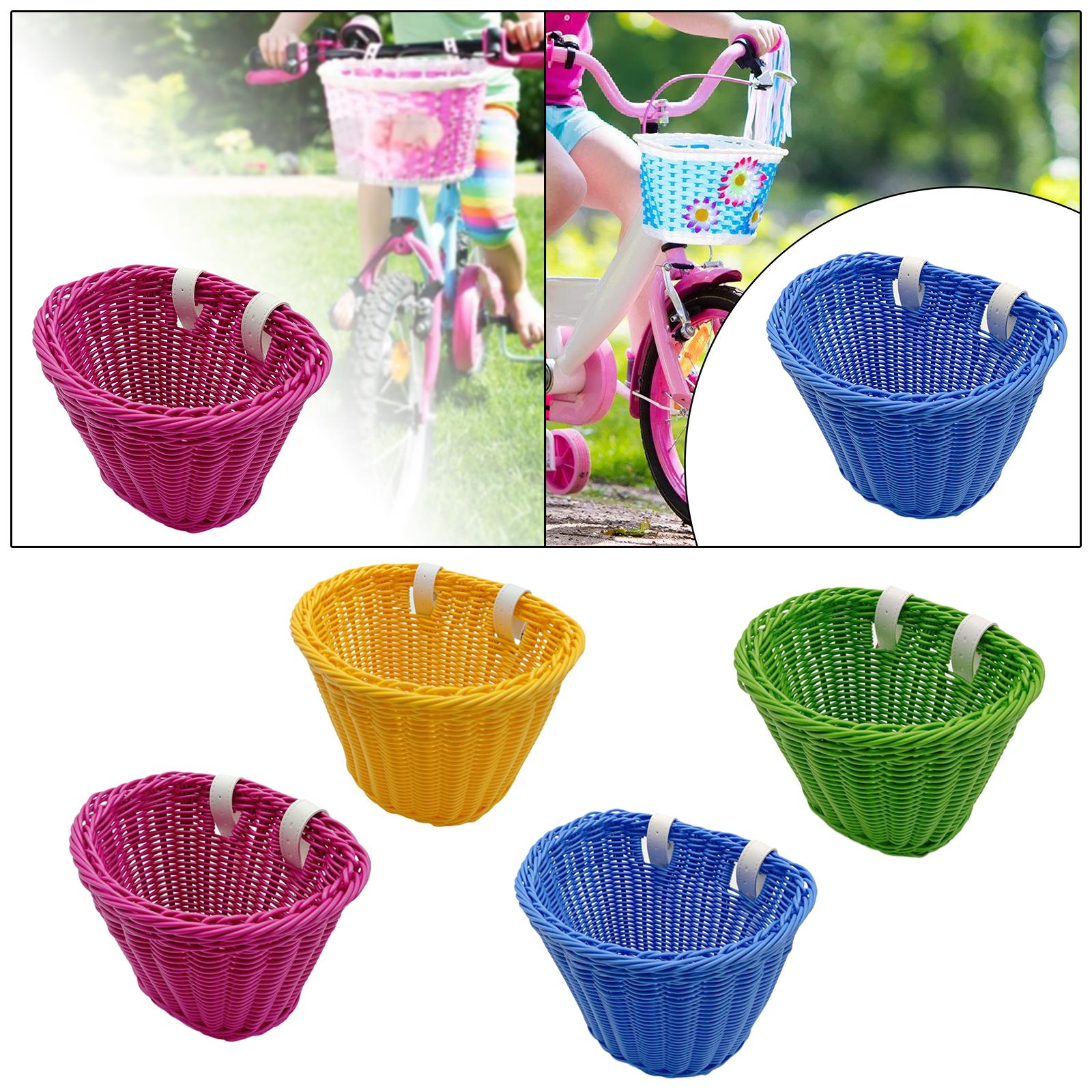 Kids Bike Basket Decor Bicycle Basket for Cycling Bring Dolls Outdoor Sports Pink
