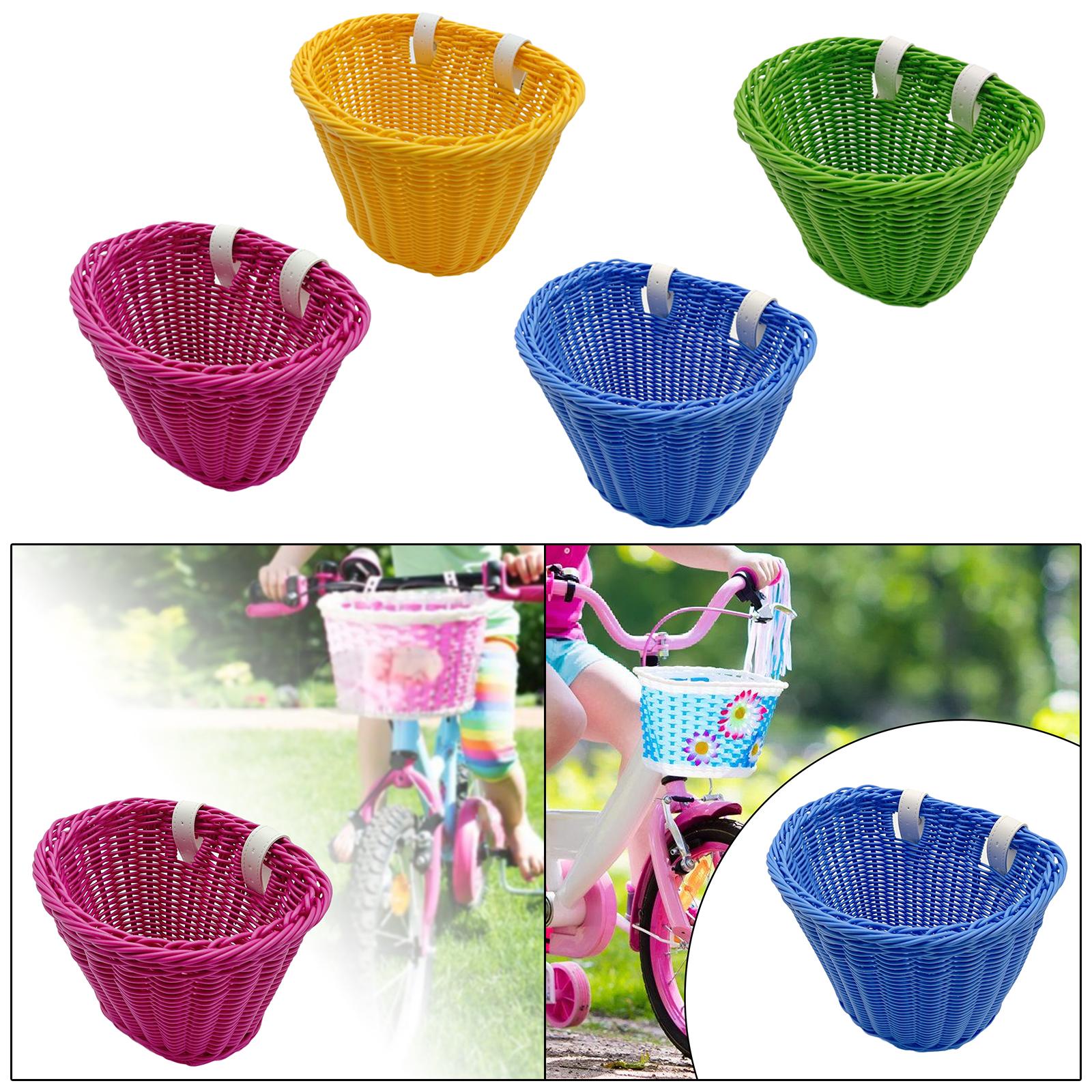 Kids Bike Basket Decor Bicycle Basket for Cycling Bring Dolls Outdoor Sports Pink