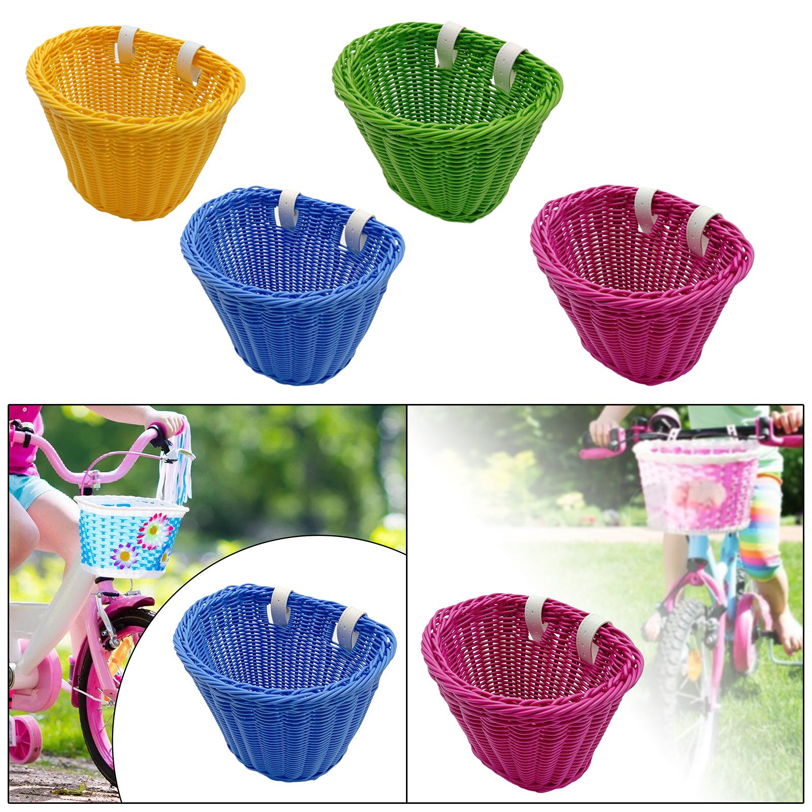 Kids Bike Basket Decor Bicycle Basket for Cycling Bring Dolls Outdoor Sports Pink
