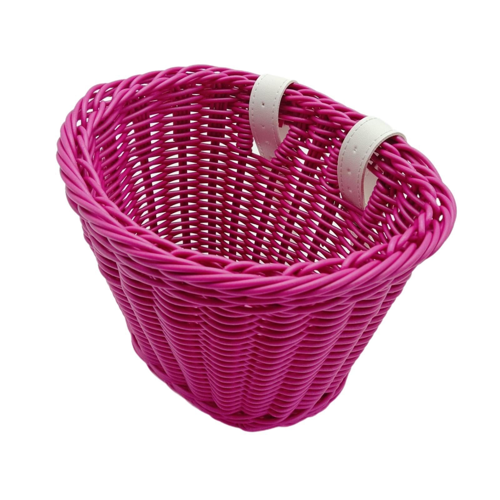 Kids Bike Basket Decor Bicycle Basket for Cycling Bring Dolls Outdoor Sports Pink