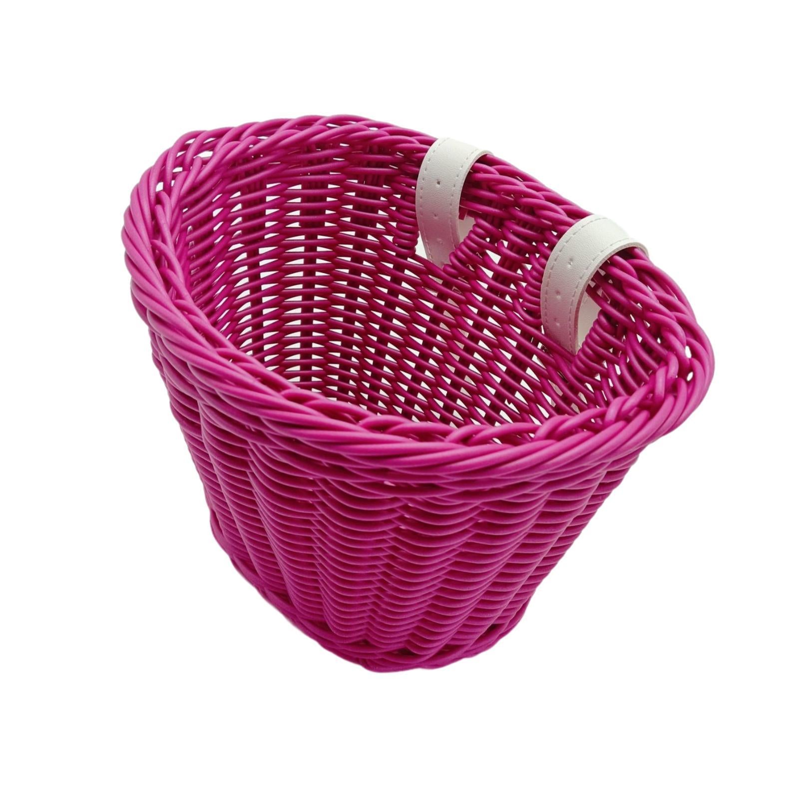 Kids Bike Basket Decor Bicycle Basket for Cycling Bring Dolls Outdoor Sports Pink