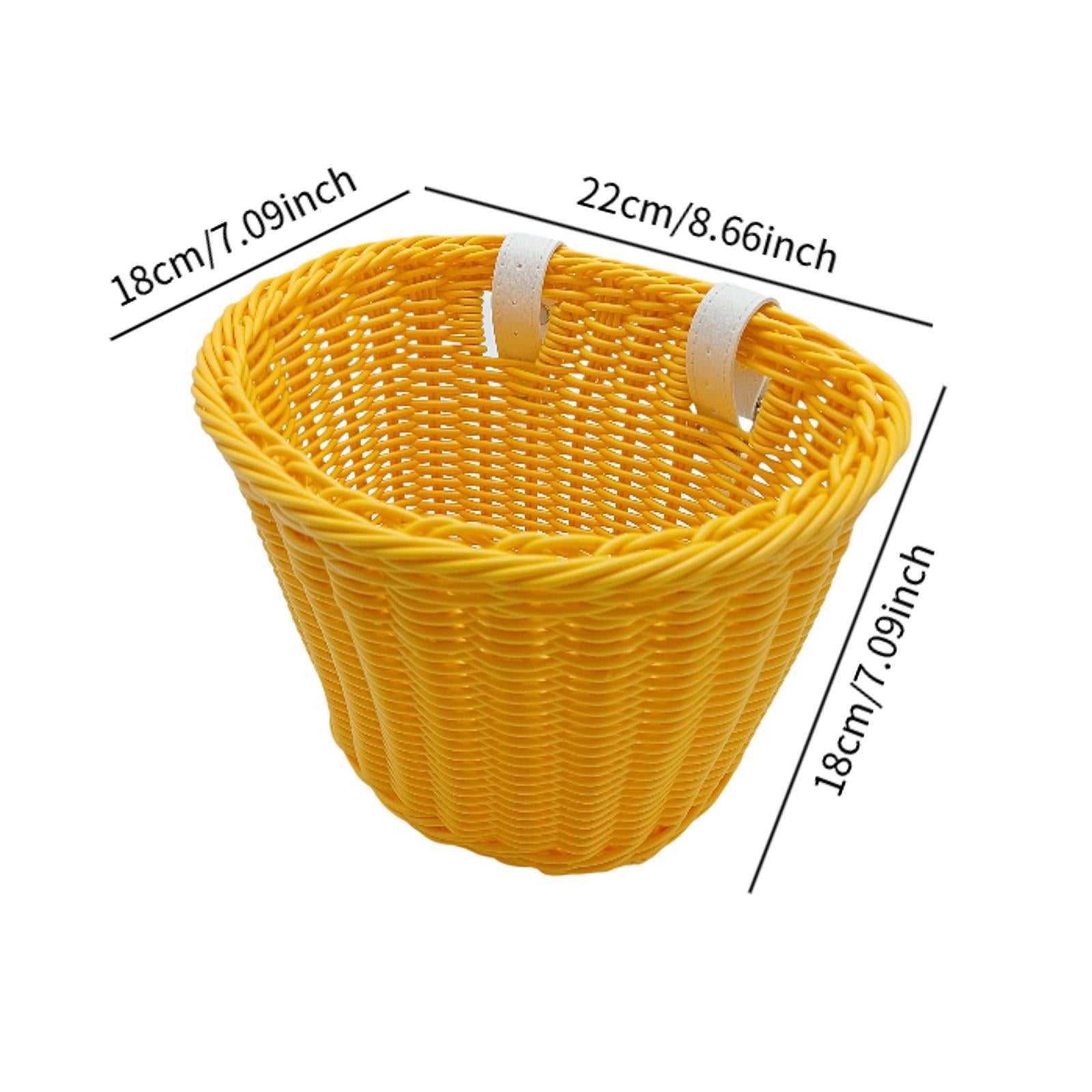 Kids Bike Basket Decor Bicycle Basket for Cycling Bring Dolls Outdoor Sports Yellow