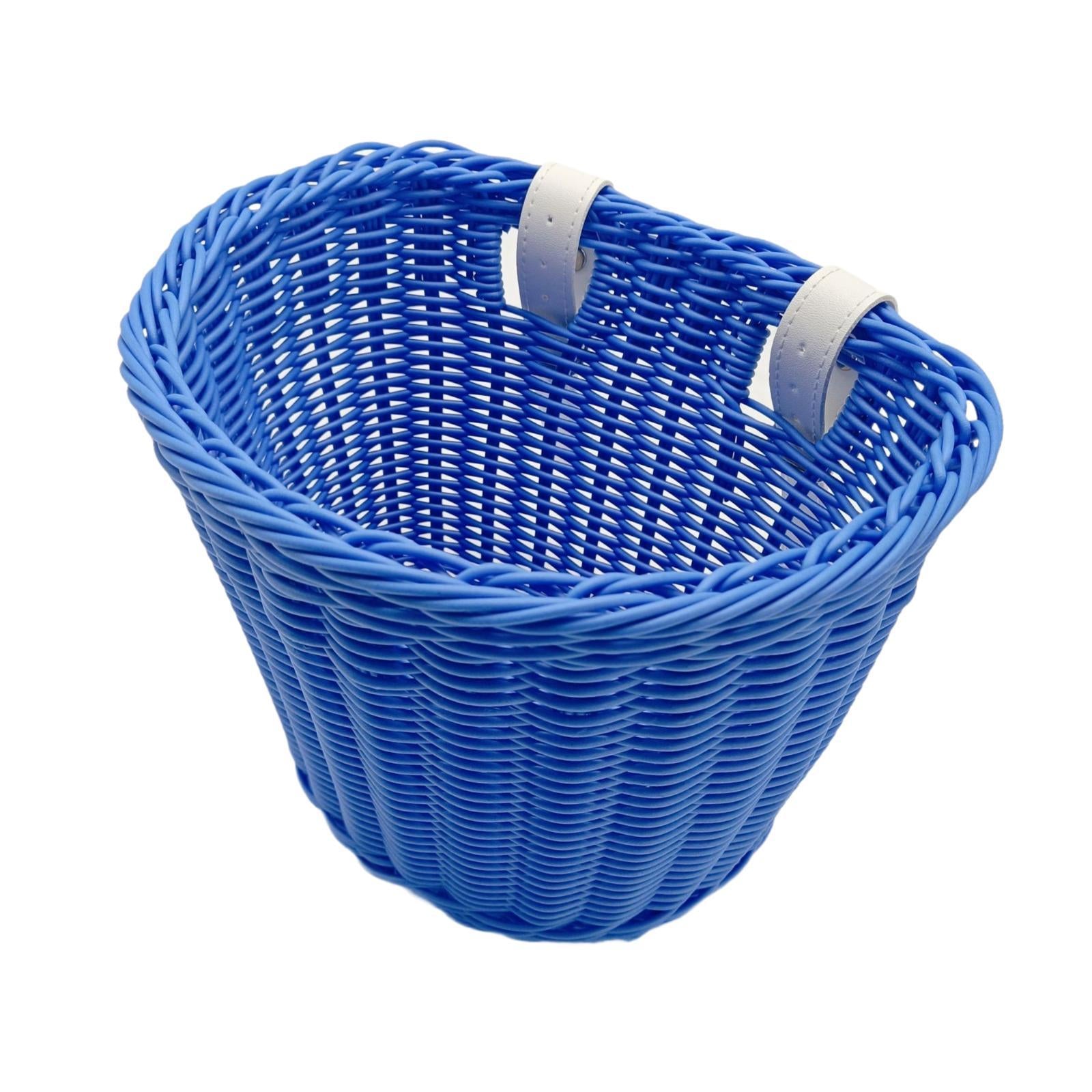 Kids Bike Basket Decor Bicycle Basket for Cycling Bring Dolls Outdoor Sports Blue