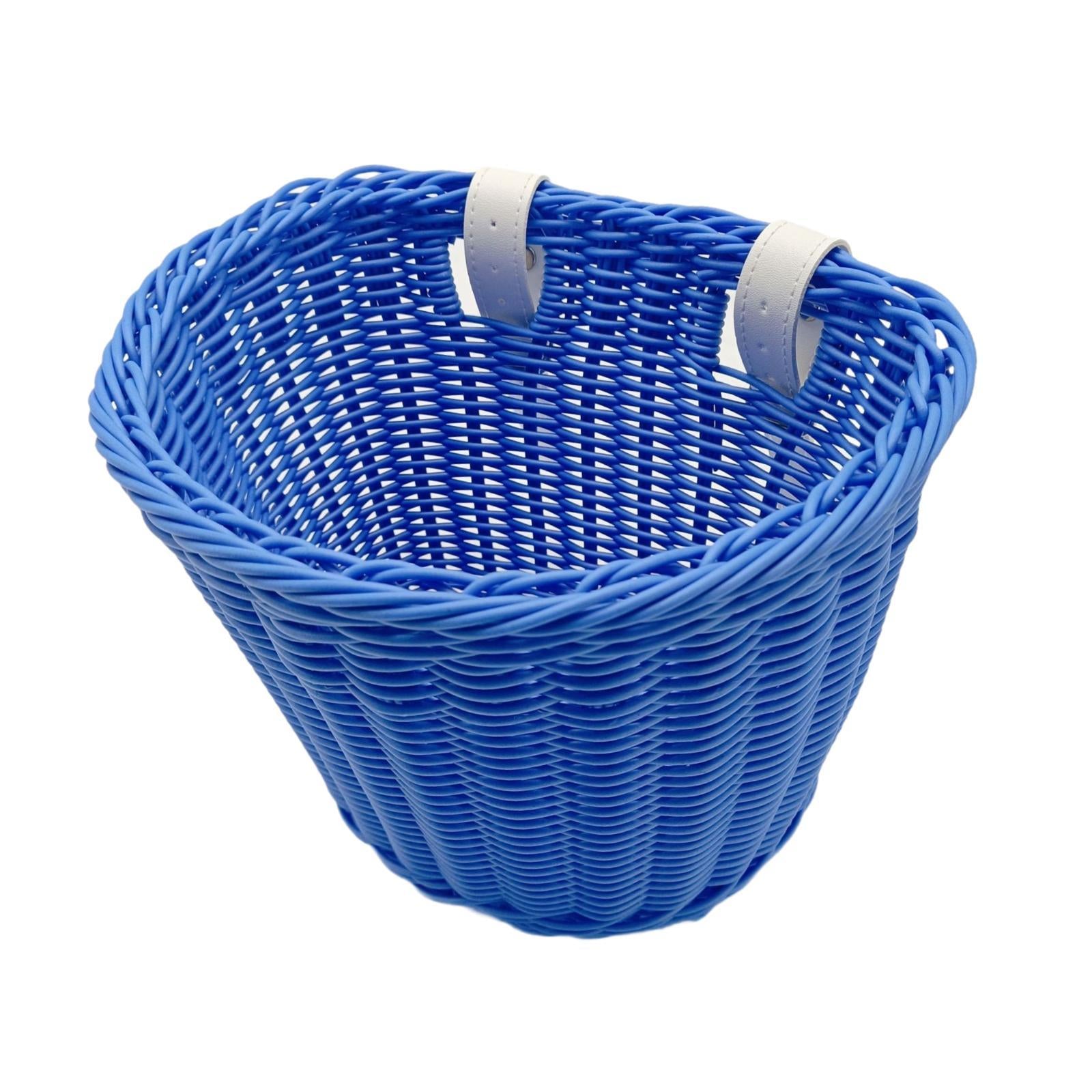Kids Bike Basket Decor Bicycle Basket for Cycling Bring Dolls Outdoor Sports Blue