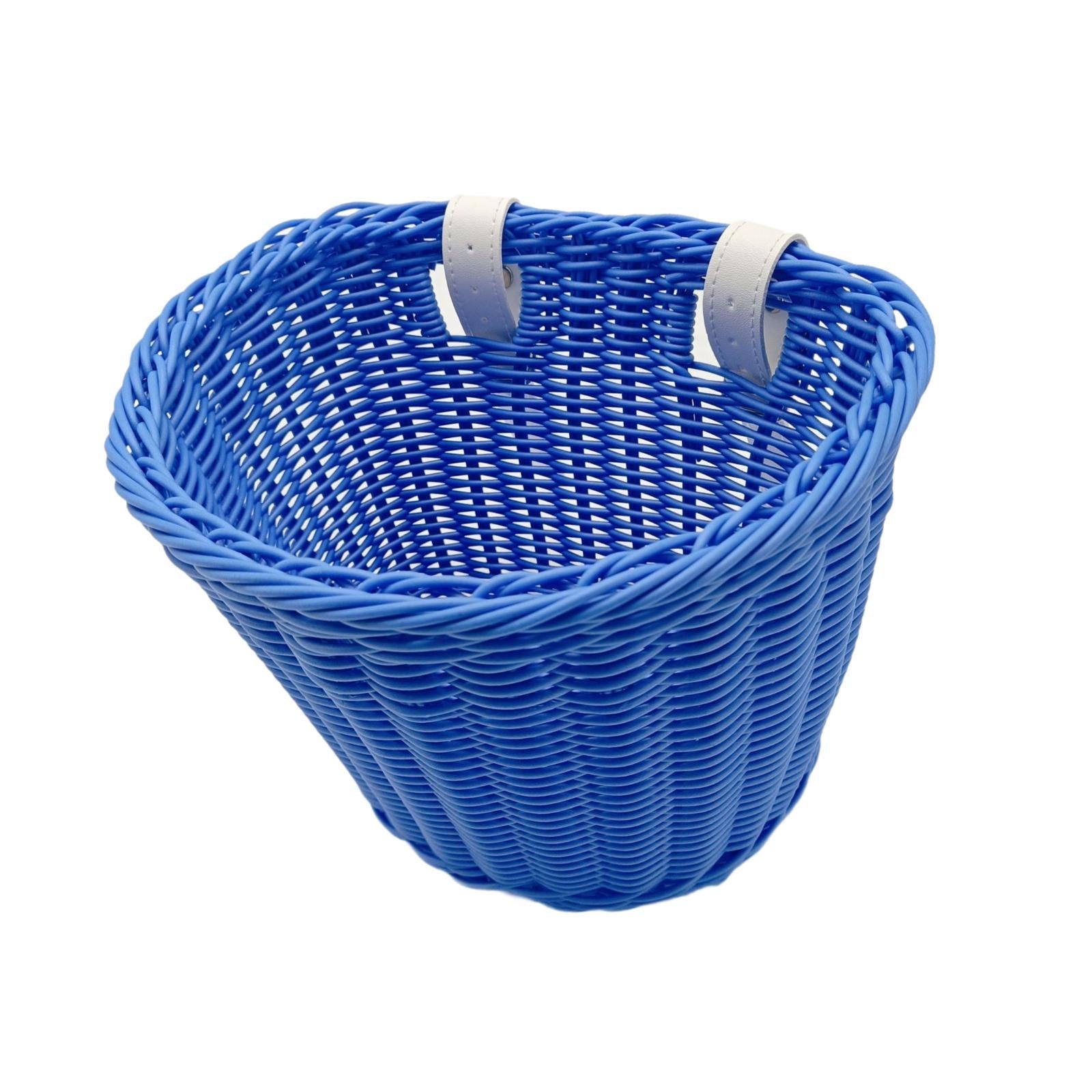 Kids Bike Basket Decor Bicycle Basket for Cycling Bring Dolls Outdoor Sports Blue