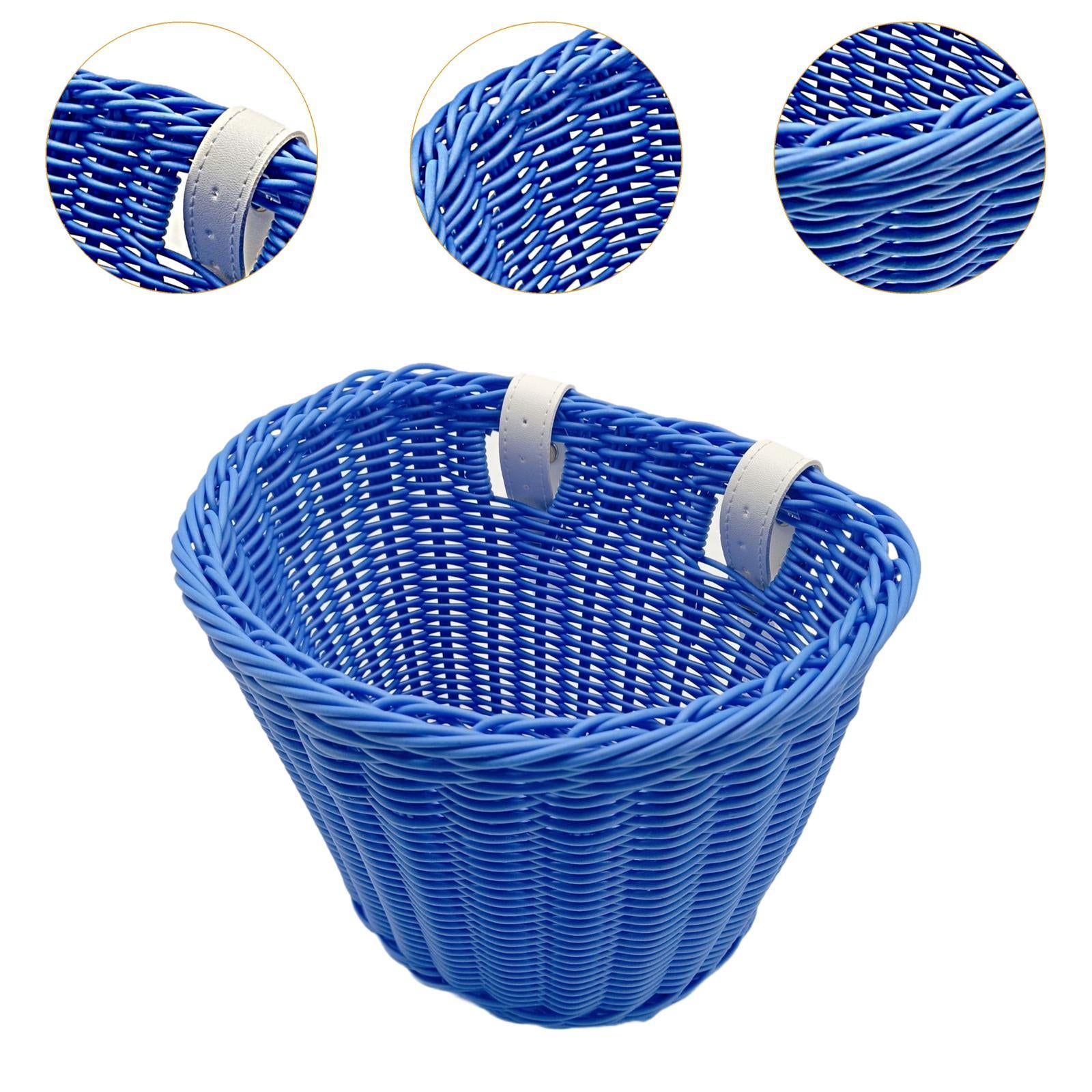 Kids Bike Basket Decor Bicycle Basket for Cycling Bring Dolls Outdoor Sports Blue