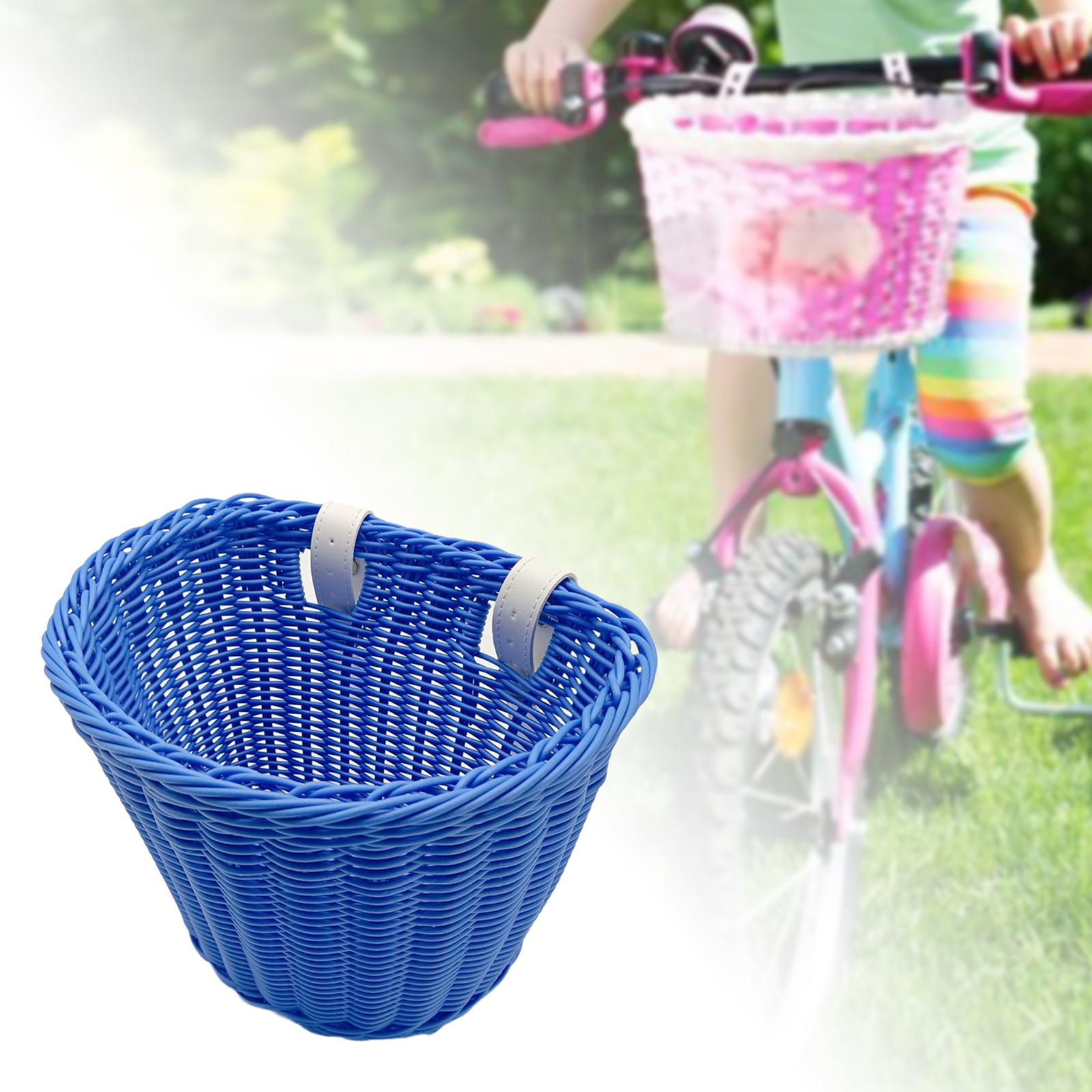 Kids Bike Basket Decor Bicycle Basket for Cycling Bring Dolls Outdoor Sports Blue