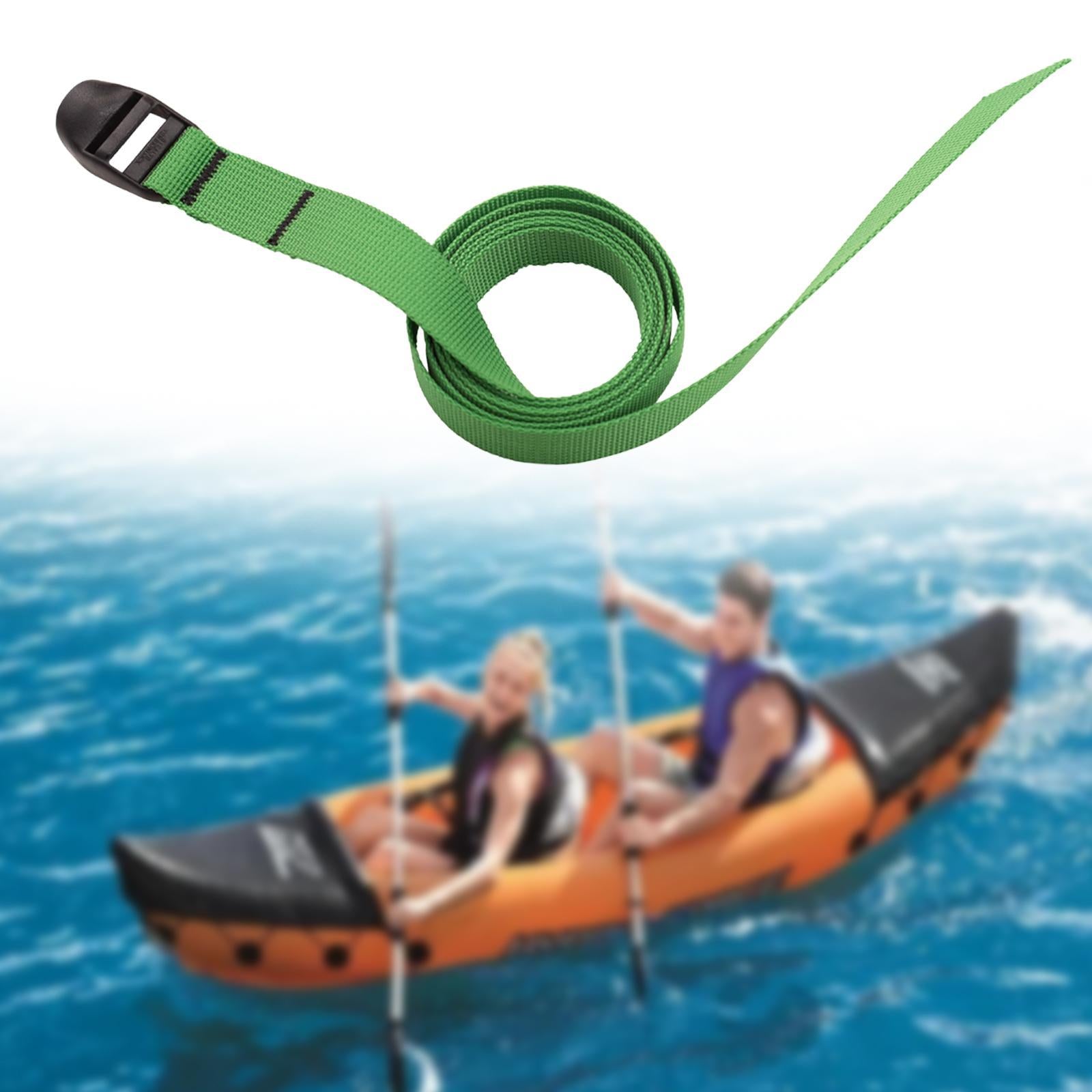Lashing Strap Adjustable with Buckle Luggage Bag Travel Kayak Tie Down Strap Green