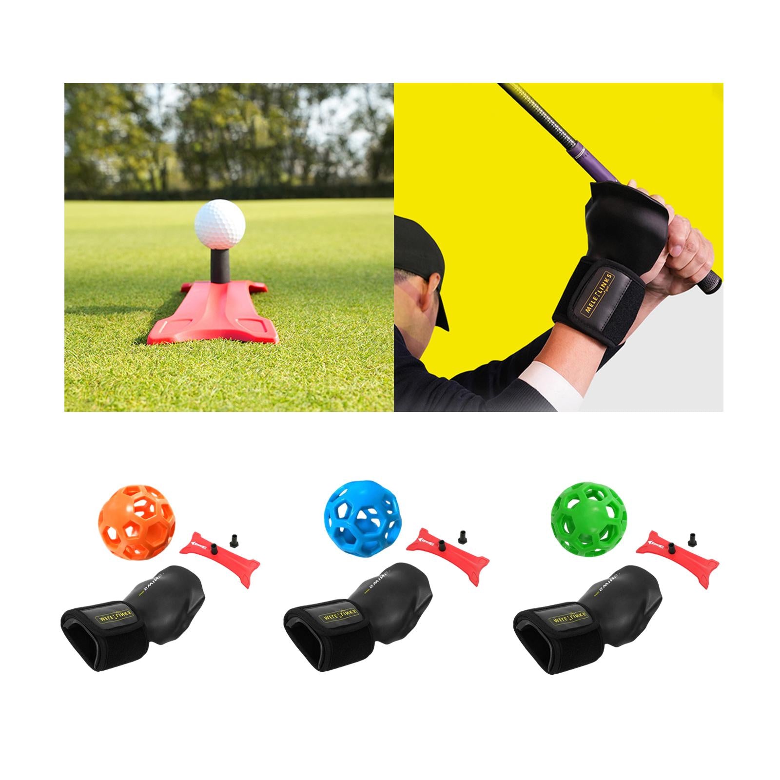 Golf Swing Trainer Golf Straight Arm Trainer Beginners Golf Wrist Brace Band Orange Ball