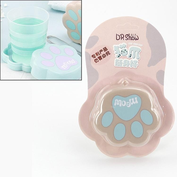 Creative Cat Paw Shape Foldable Cup Portable Travel Water Drinking Cup Mini Telescopic Cup, Capacity: 120ml (Pink)