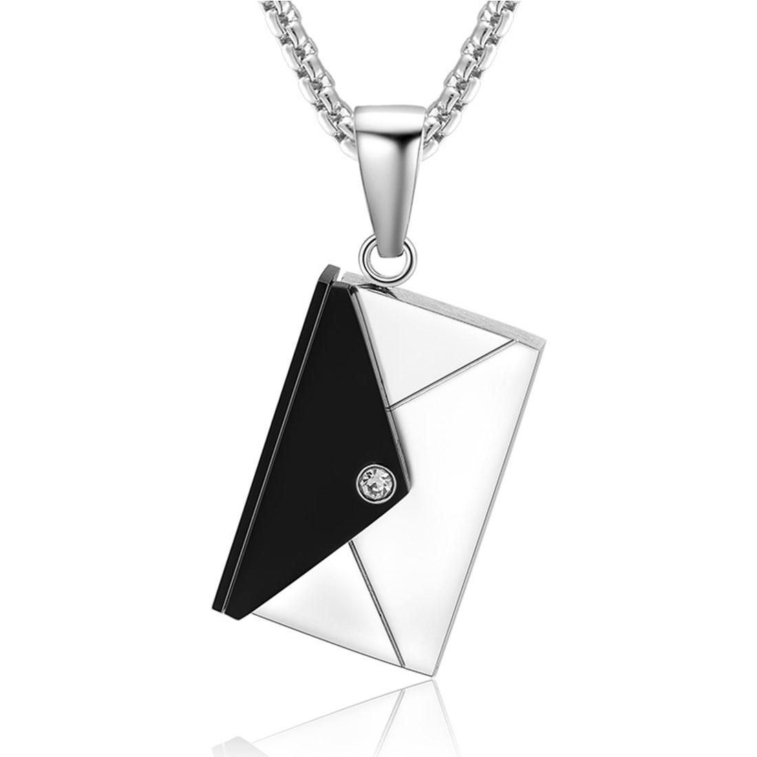 Fashion Jewelry Personality Envelope Pendant Exquisite Titanium Steel Love Letter Couple Necklace