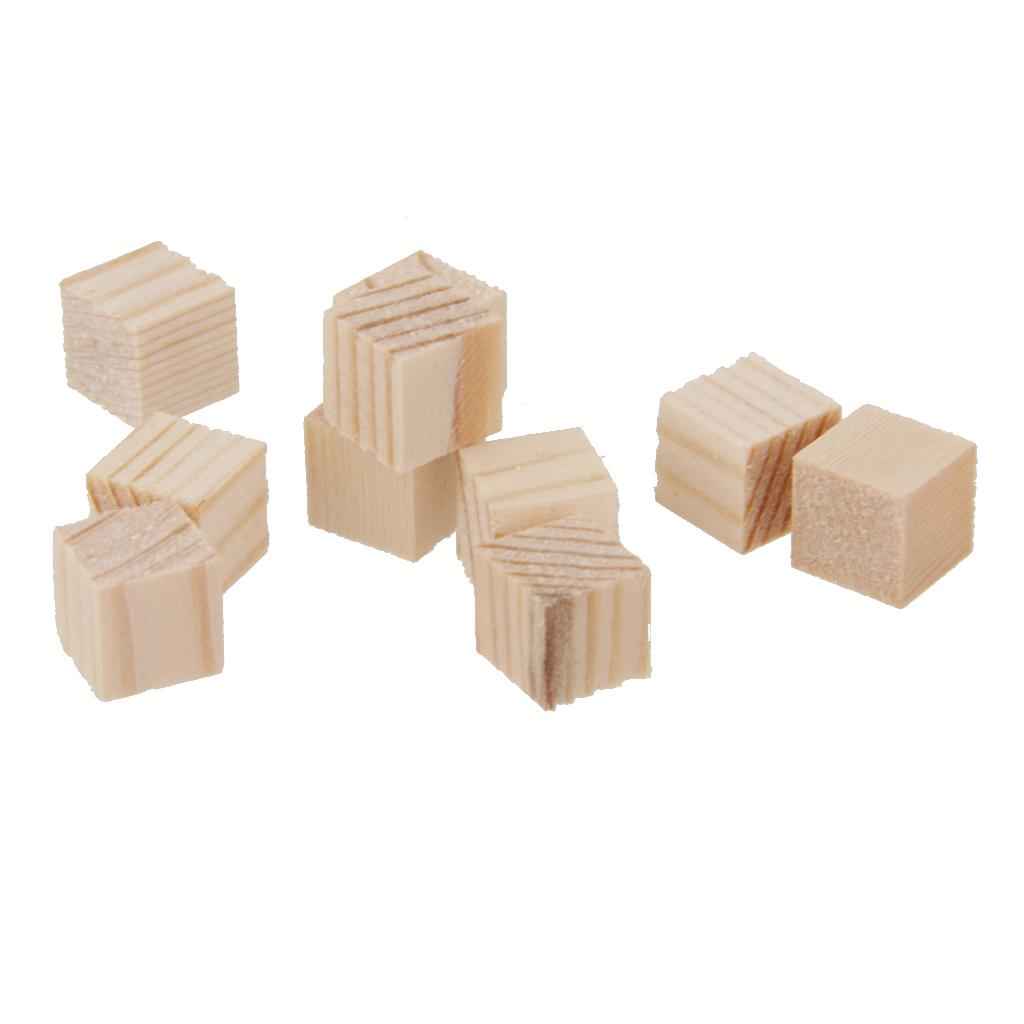 50Pcs Natural Wooden Squre Mini Cubes Embellishment for Craft 10x10x10mm