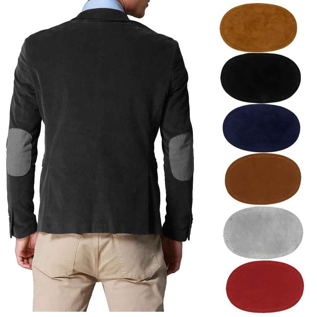 3 Pair Fabric Sew-on Oval Elbow Knee Patches DIY Repair Mend Sewing Appliques Black Brown Tan Blue