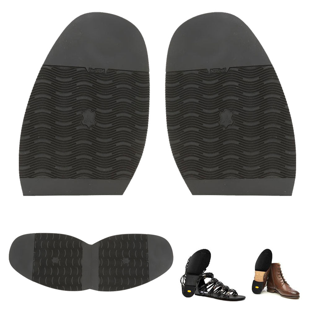 2 Pairs Rubber Stick On Soles Half Anti Slip Shoe Repair Supplies Mens Grip
