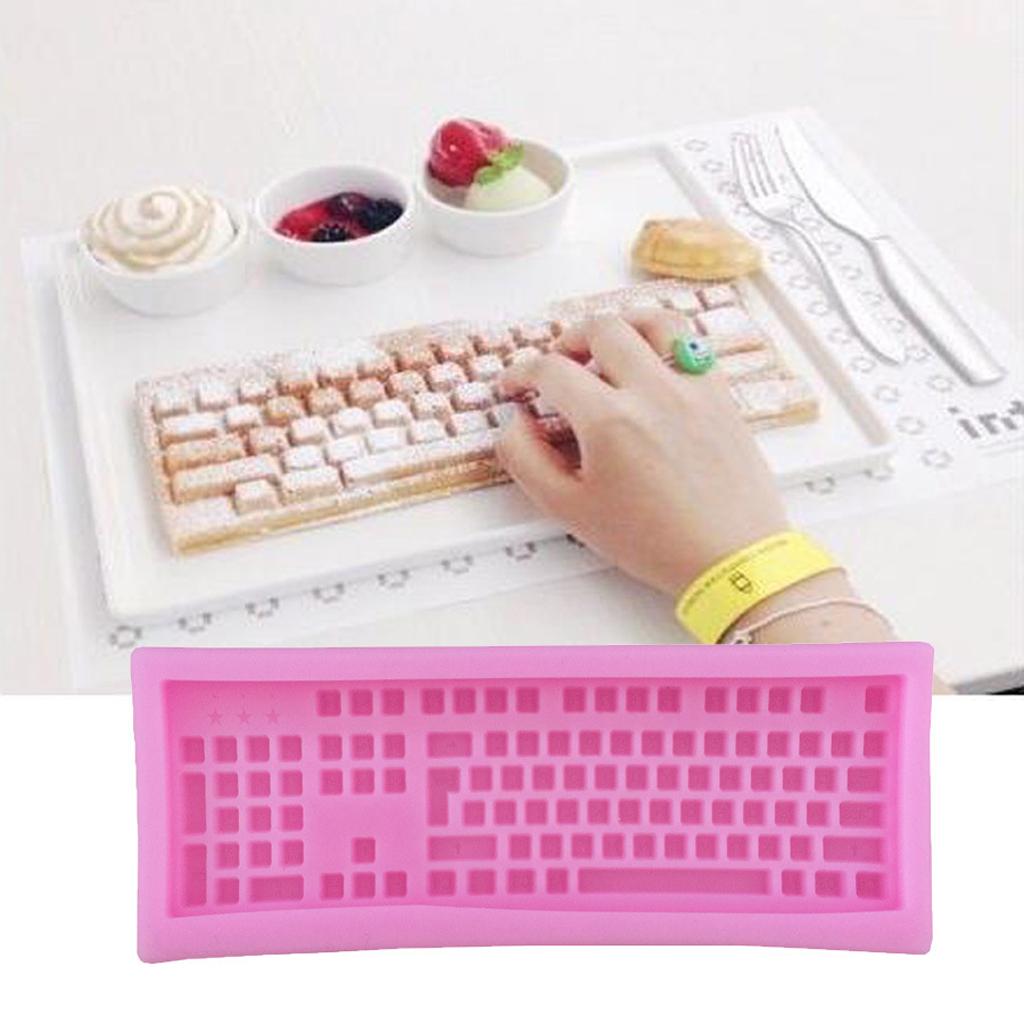 2xSilicone Fondant Cake Sugarcraft Decorating Mould Tools Shape Keyboard