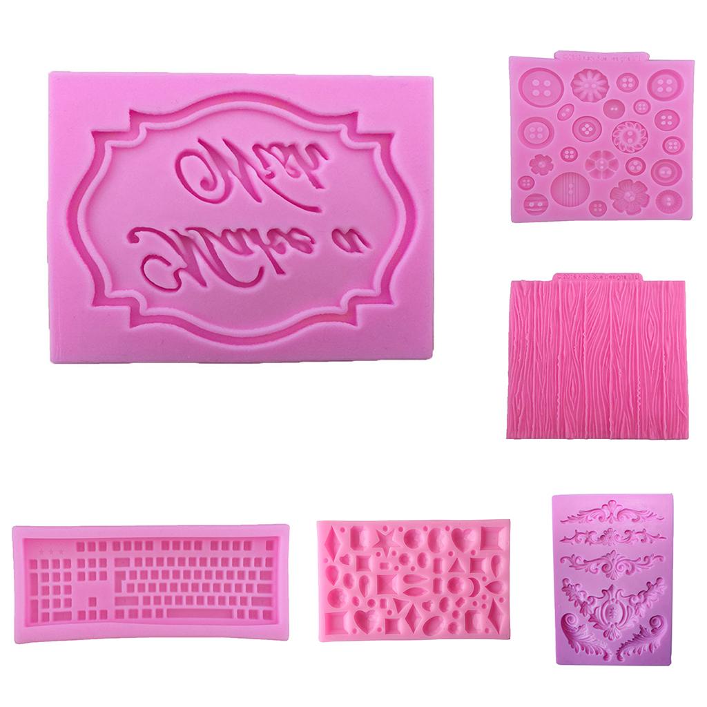2xSilicone Fondant Cake Sugarcraft Decorating Mould Tools Shape Keyboard