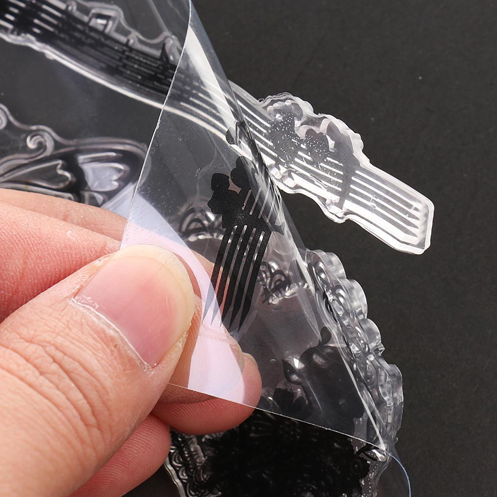 2xSilicone Clear Rubber Stamp/Seal for DIY Scrapbooking Heart Pattern