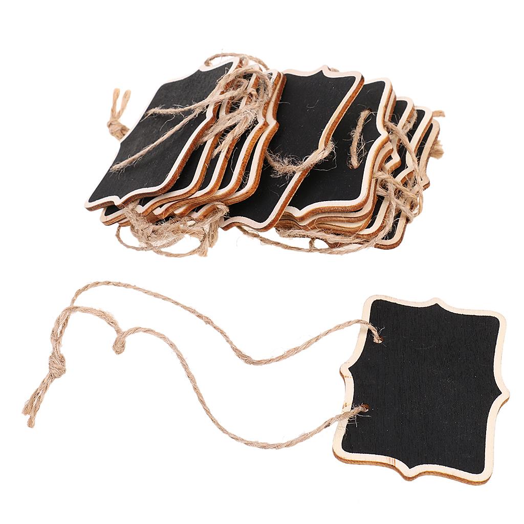 100pcs Mini Wooden Blackboard Chalkboard Hanging Message Board Party Supply