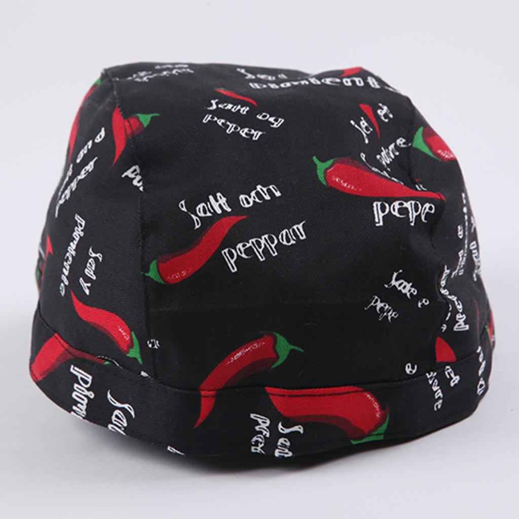 Men Women Catering Chef Cook Bakers Charms Restaurant Cafe Use Check Headwrap Bandana Hat Head Do Tied Cap Black + Red