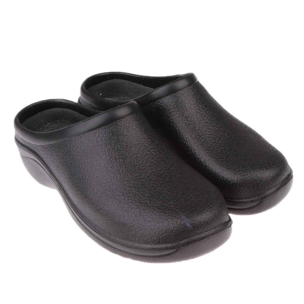Pair Of Men Women Slip Resistant Orthopedic Clogs Nurse Chef Strapless Shoes Black 39