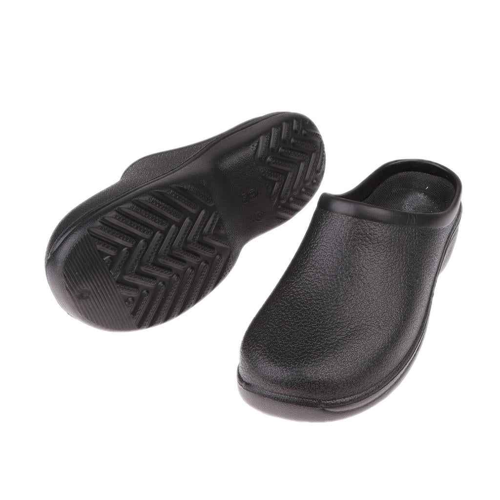 Pair Of Men Women Slip Resistant Orthopedic Clogs Nurse Chef Strapless Shoes Black 40