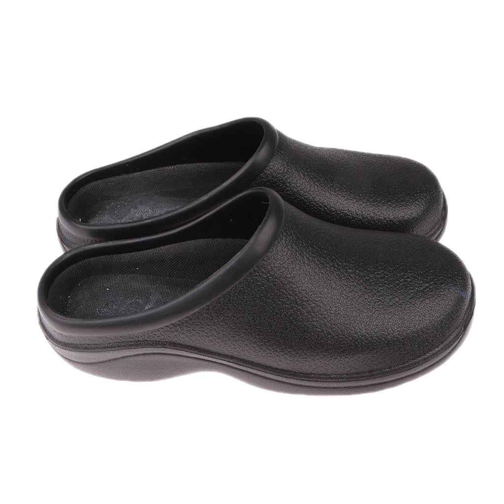 Pair Of Men Women Slip Resistant Orthopedic Clogs Nurse Chef Strapless Shoes Black 40