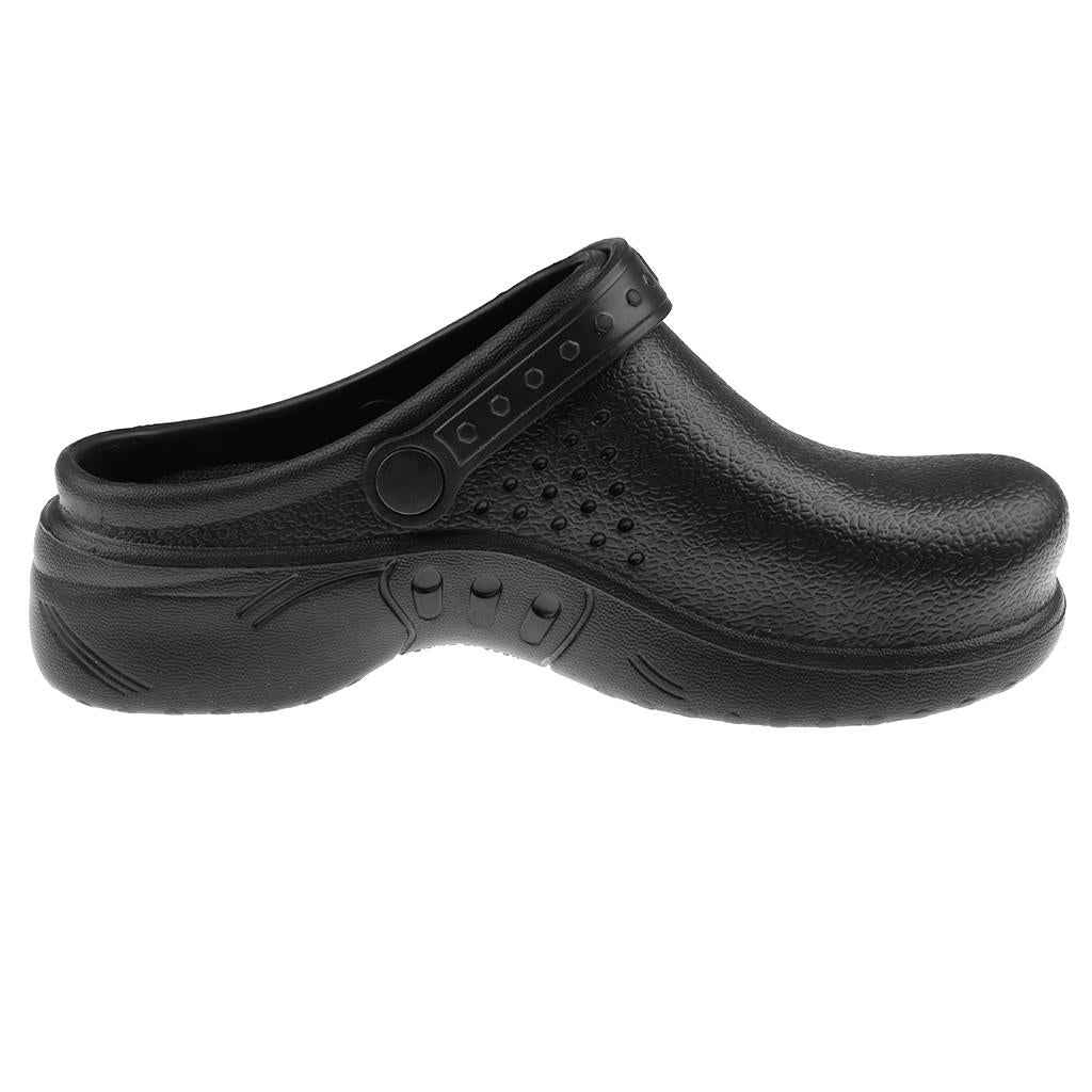 Men Women Cook Medical Nursing Shoes Ultralite Clogs with Strap 37 Black