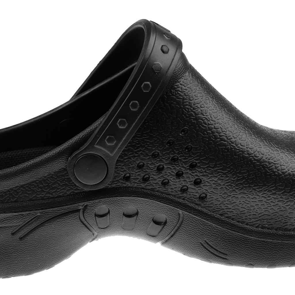 Men Women Cook Medical Nursing Shoes Ultralite Clogs with Strap 37 Black