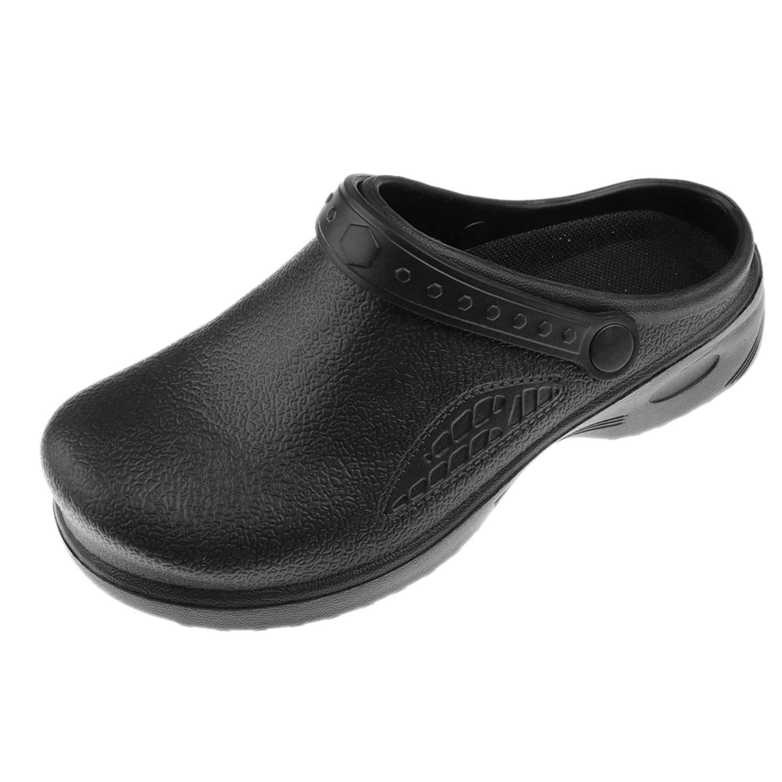 Men Women Cook Medical Nursing Shoes Ultralite Clogs with Strap 37 Black