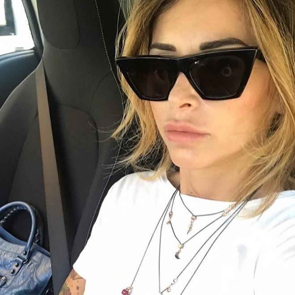 Retro Cat eye Women Man Sunglasses Male Female Eyewear UV400 Black