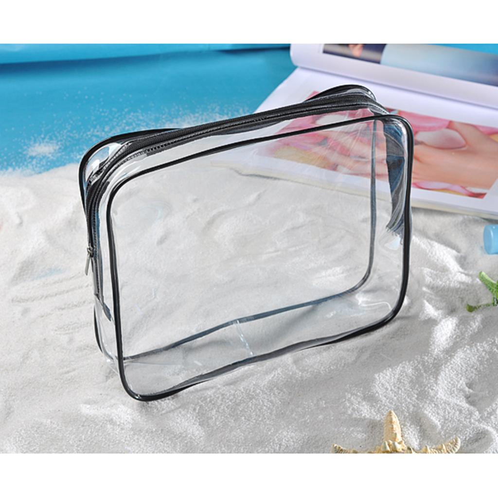 3/pack Clear PVC Cosmetic Bag Organizer Toiletry Makeup Travel Pouch Zipper
