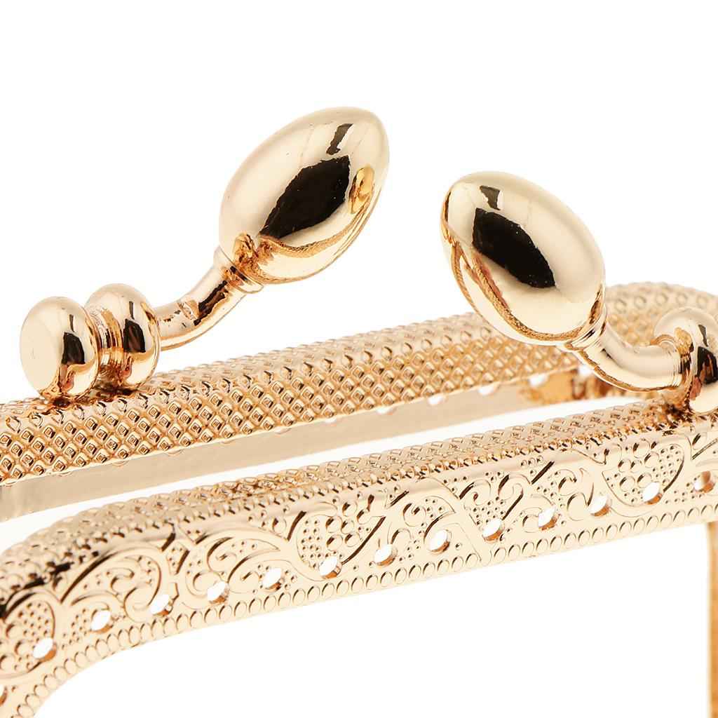 Square Embossed Metal Purse Handbags Frame Kiss Clasp Sewing Lock  8.5cm