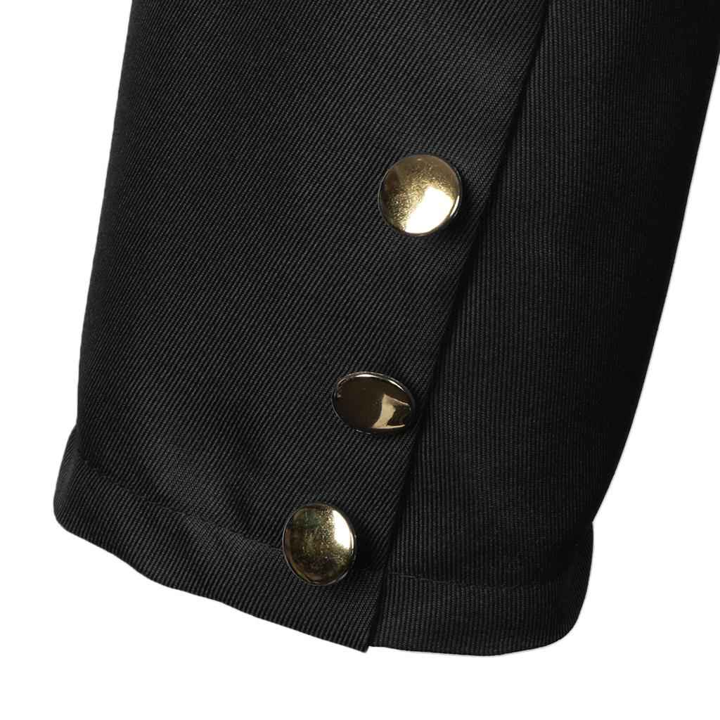 Men Steampunk Tailcoat Jacket Gothic Victorian Coat Paty Costume XL Black