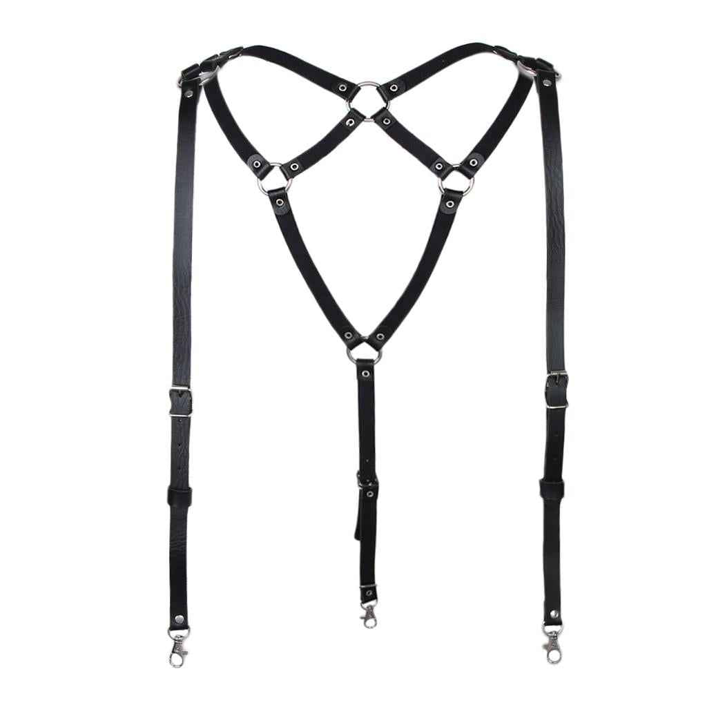 Men Chest Harness Leather Body Gothic Underwear Buckle Clubwear Costume Belt