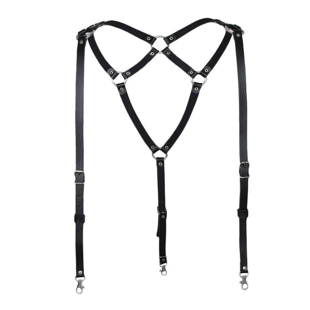 Men Chest Harness Leather Body Gothic Underwear Buckle Clubwear Costume Belt