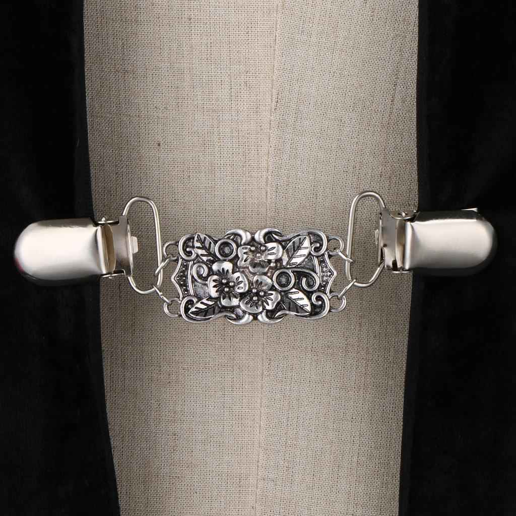 Retro Cardigan Clip Sweater Clip Women Filigree Cinch for Dress Shawl Clip