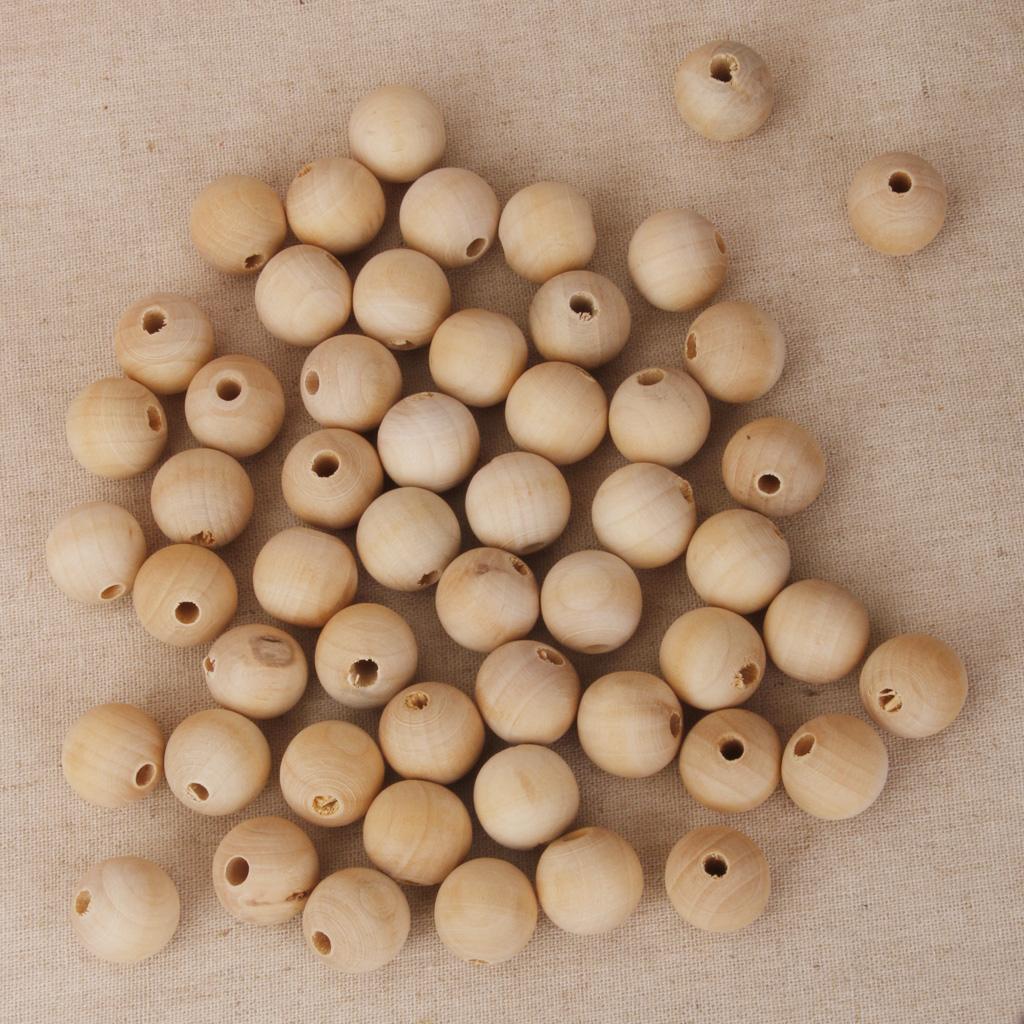 250pcs Unpainted Wooden Beads 20mm Spacer DIY Jewelry Making Findings Crafts
