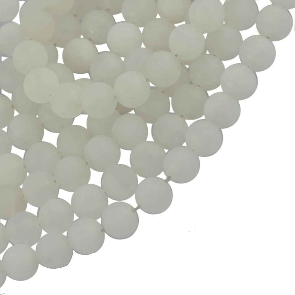 8mm Craft Jewelry Making Natural White Jade Gemstone Loose Beads Strand 15"