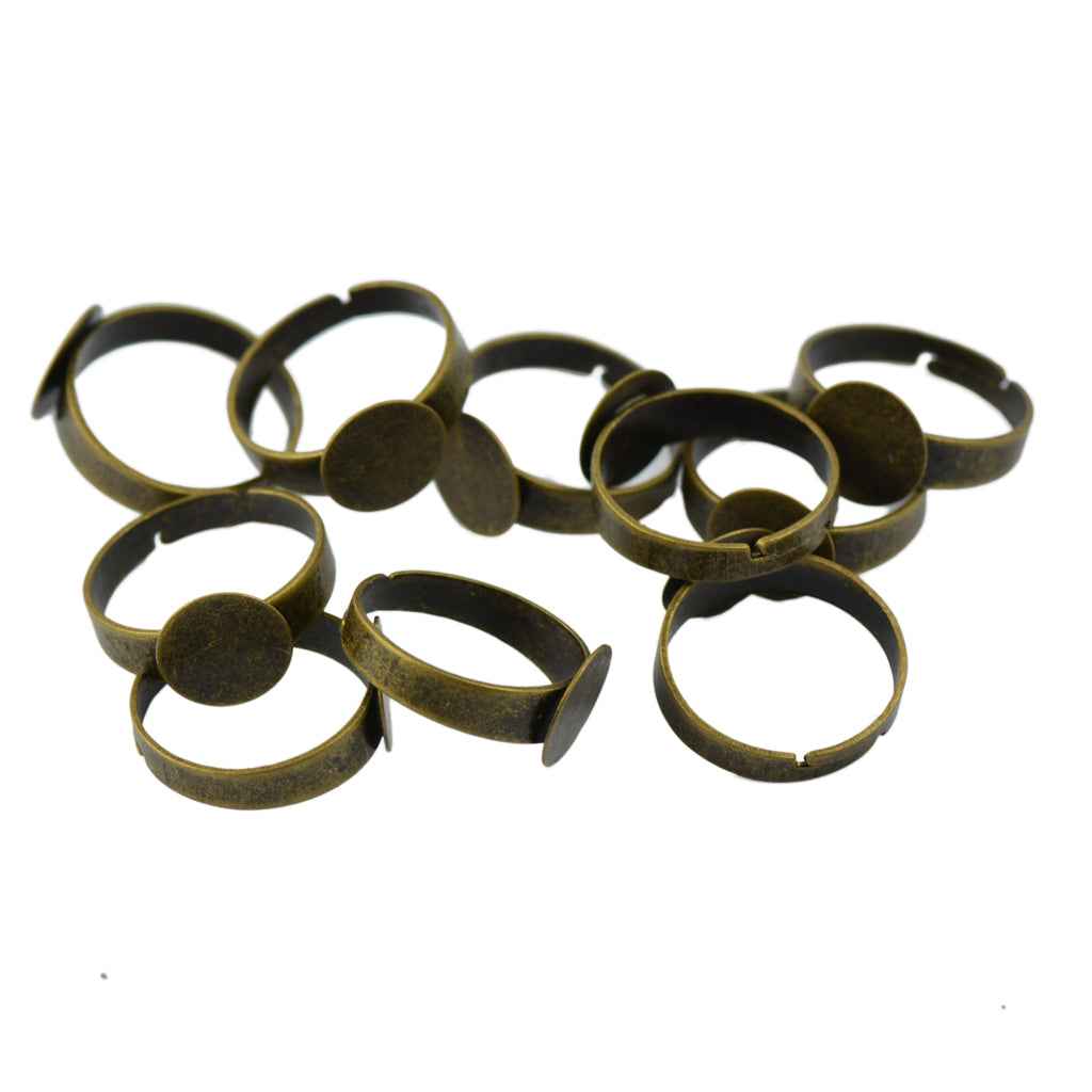 Pack of 10 Ring Bases Blank Rings Jewelry Making Components Findings w/ Pad