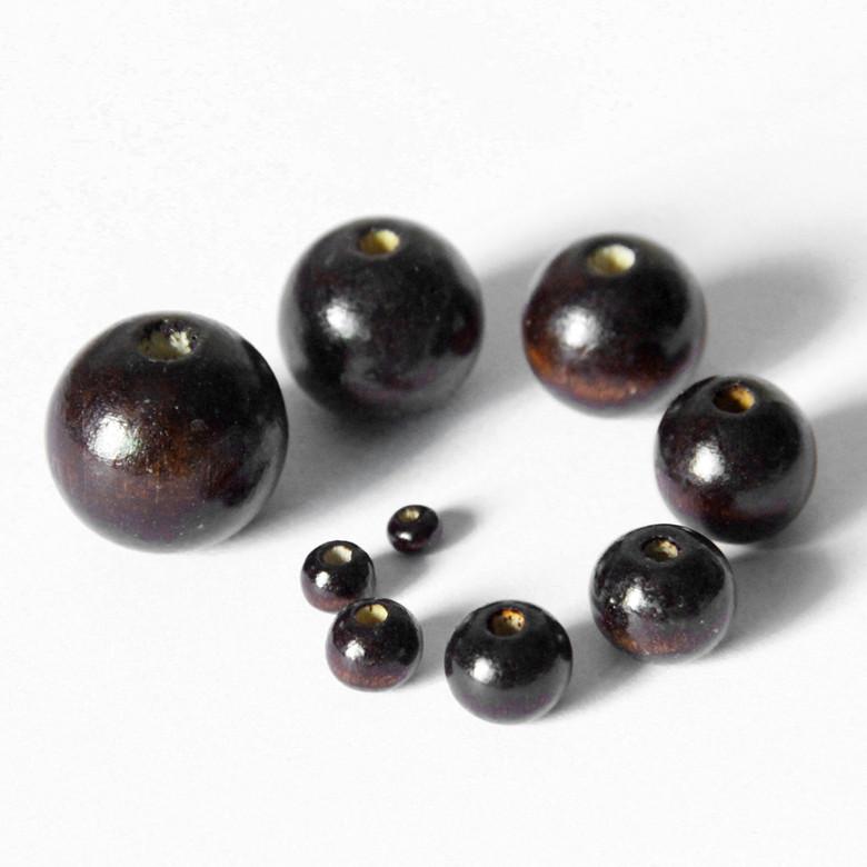 3x50Pcs Round Wooden Beads DIY Jewelry Necklace Craft Making 14mm Dark Coffee