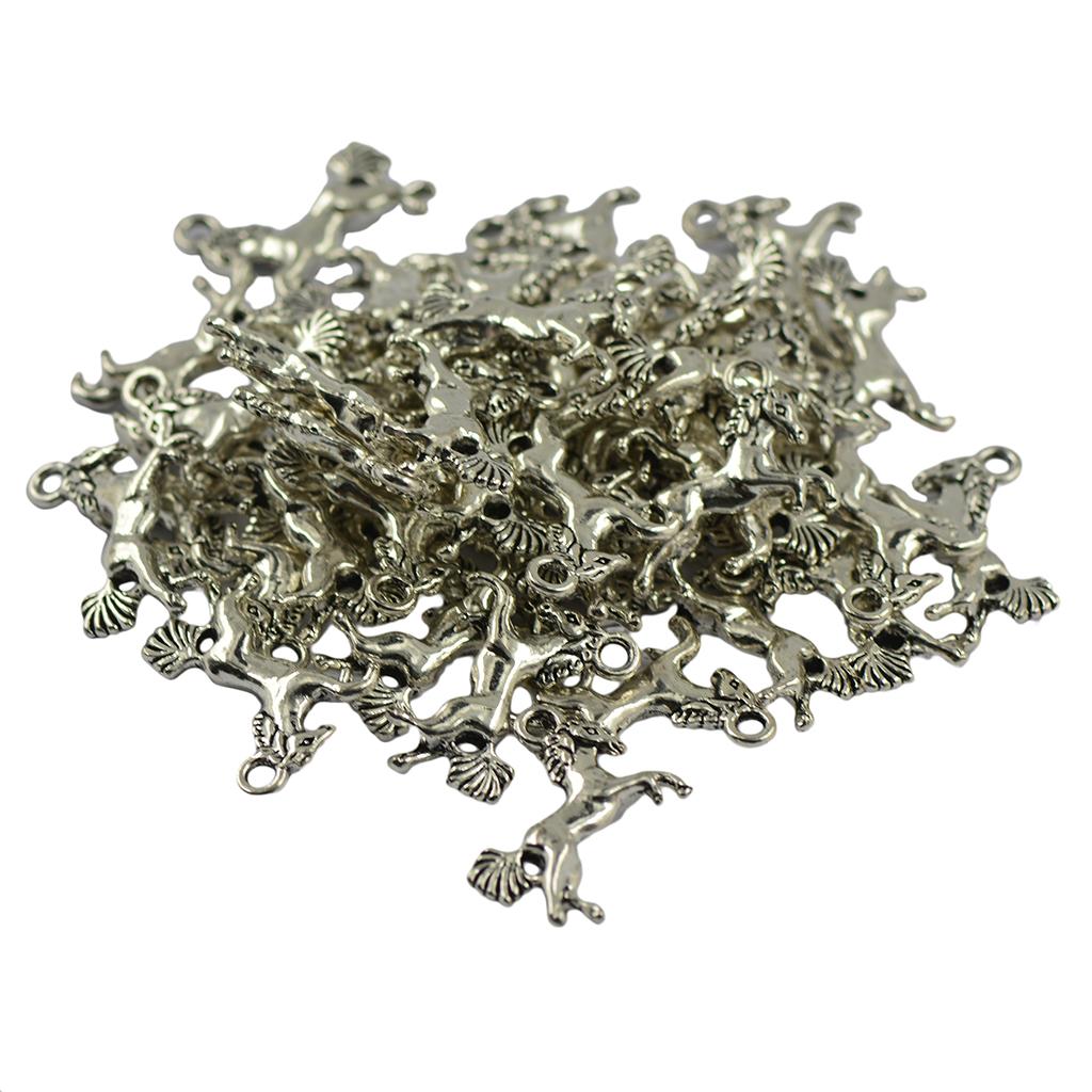 2x30pcs tibetan Silver Equestrian Horse Charms Pendants for DIY Jewelry Making