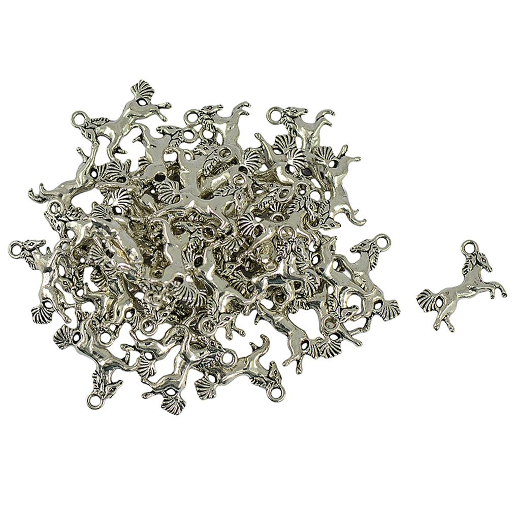 2x30pcs tibetan Silver Equestrian Horse Charms Pendants for DIY Jewelry Making