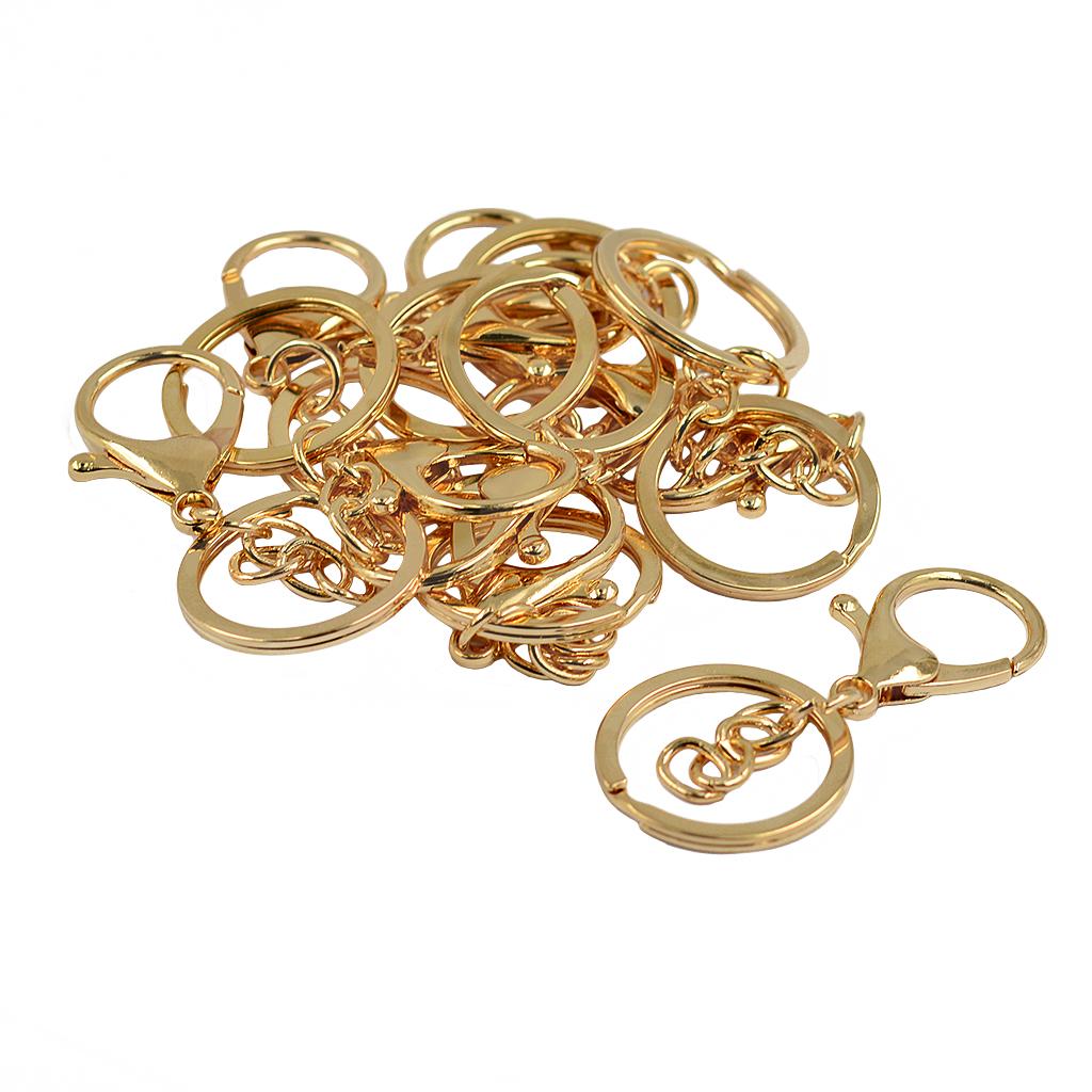 4x10 sets 65mm Large Lobster Clasp Trigger Clip Split Ring and chains Gold
