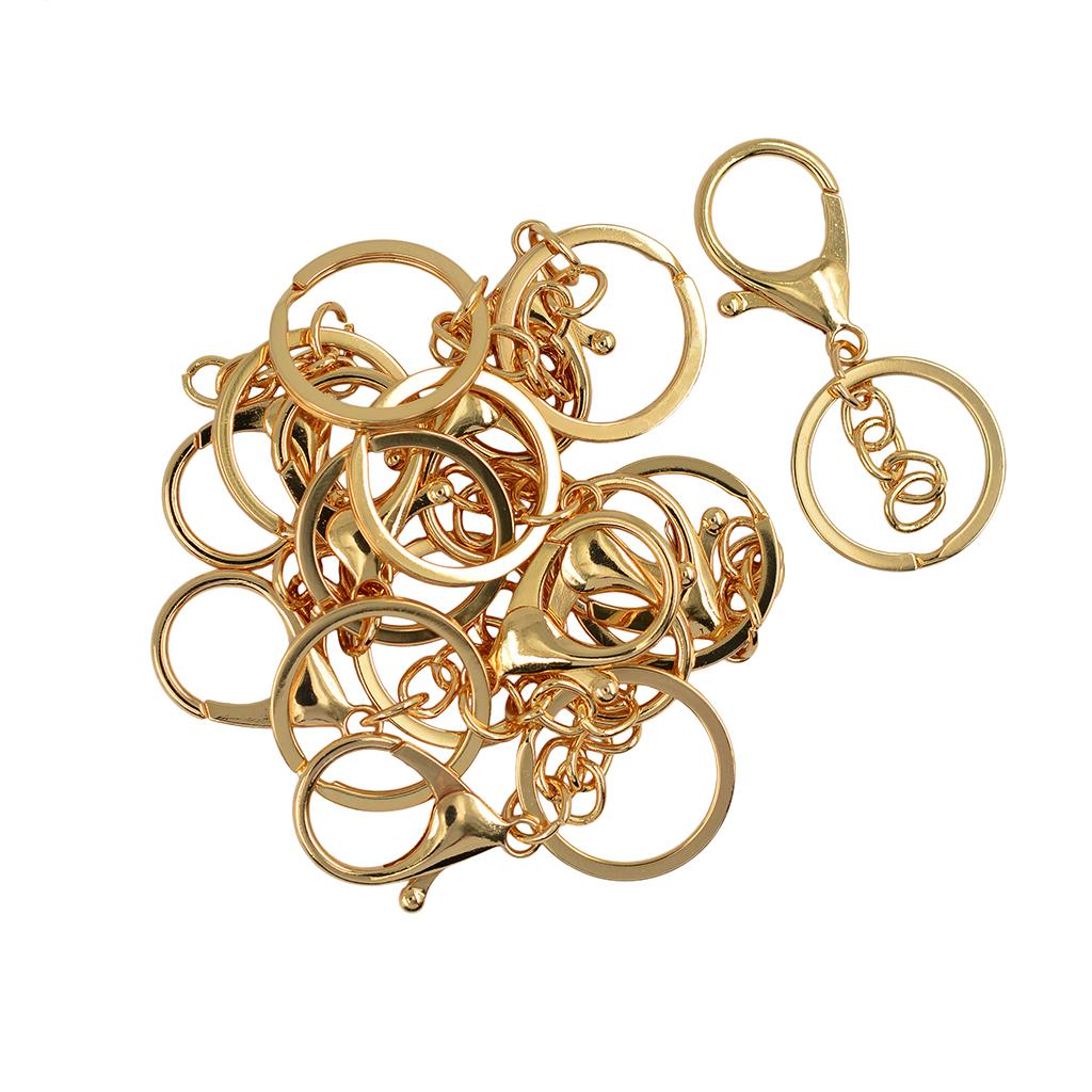 4x10 sets 65mm Large Lobster Clasp Trigger Clip Split Ring and chains Gold